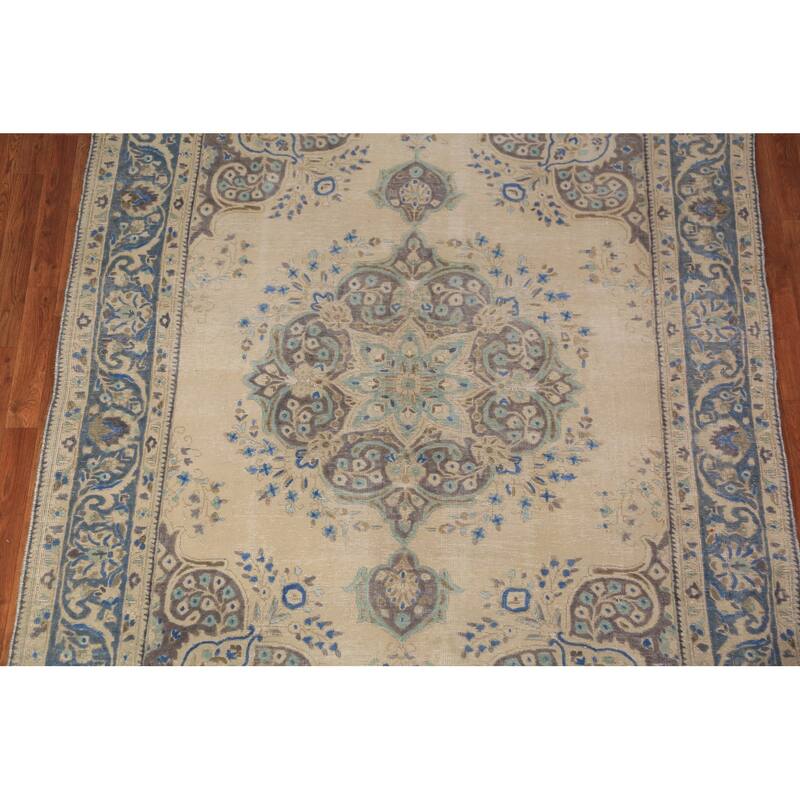 Medallion Tabriz Persian Area Rug Oriental Handmade Floral Wool Carpet - 6'4"x 8'10"
