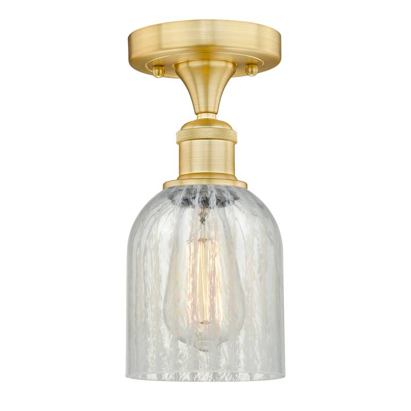 Innovations Lighting Edison Caledonia - 1 Light 5" Semi-Flush Mount - Mouchette/Satin Gold