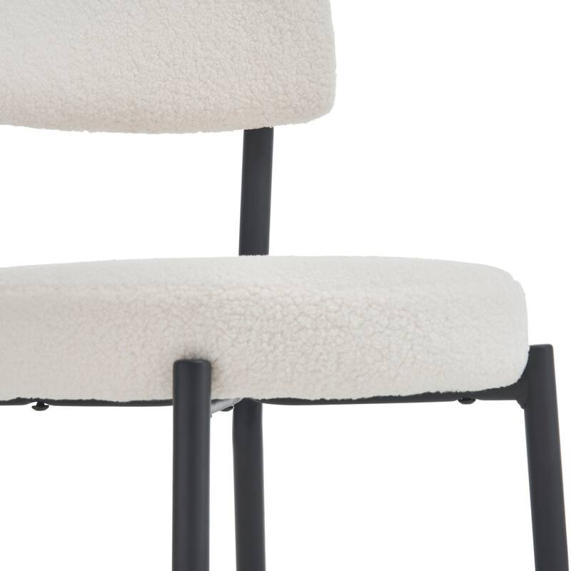 Bar Stools Set of 2, Modern Counter Height Bar Stools with Curved Backrest, Metal Base High Stool, Upholstered Counter Stools