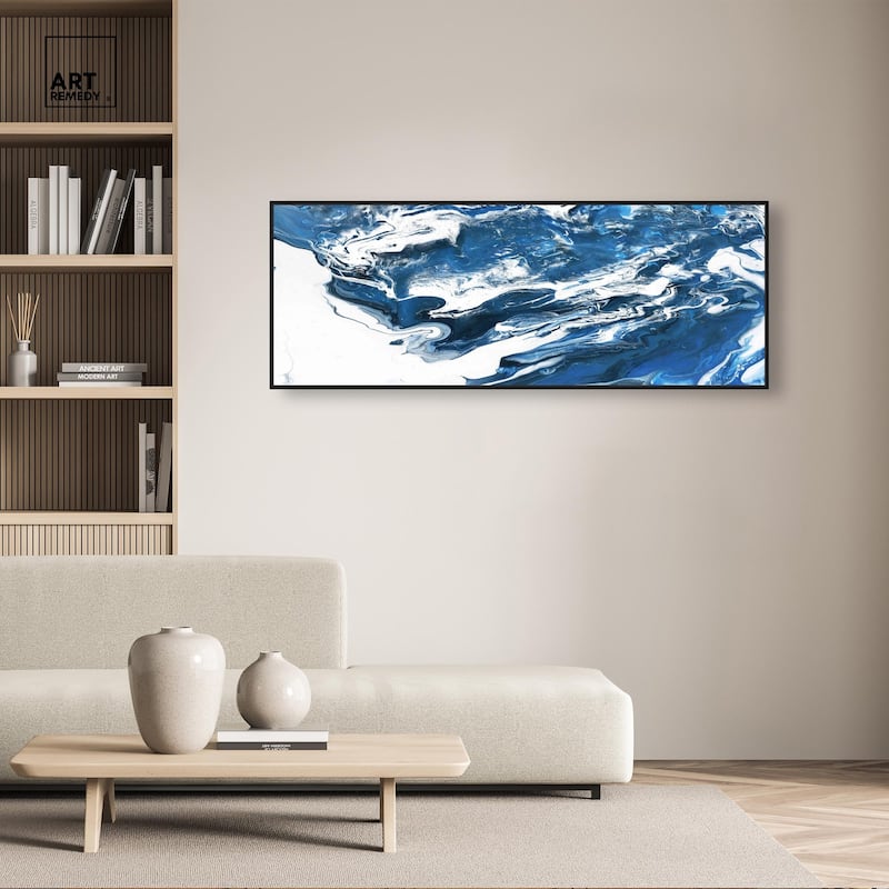 Suman Blue Panoramic Canvas by Art Remedy
