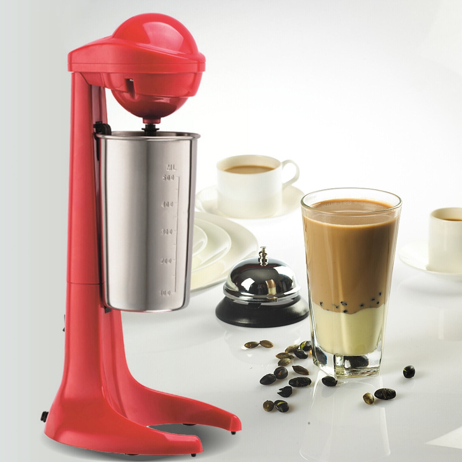 Electric Milkshake Mixer Machine Stainless Steel Red