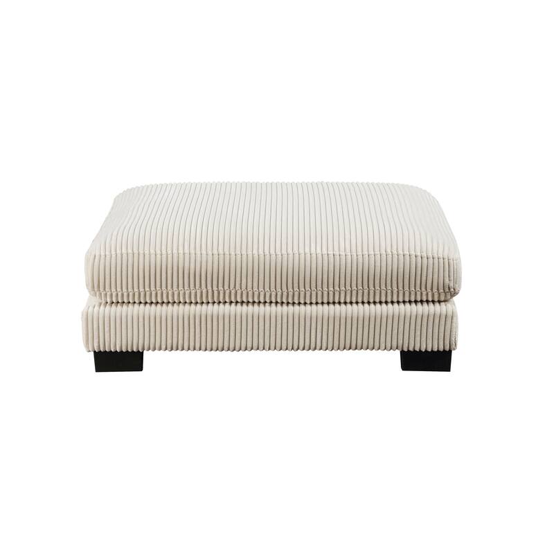 1pc Modern Living Room Ottoman Plush Corduroy Fabric Upholstery Plywood Frame Furniture Modular Piece