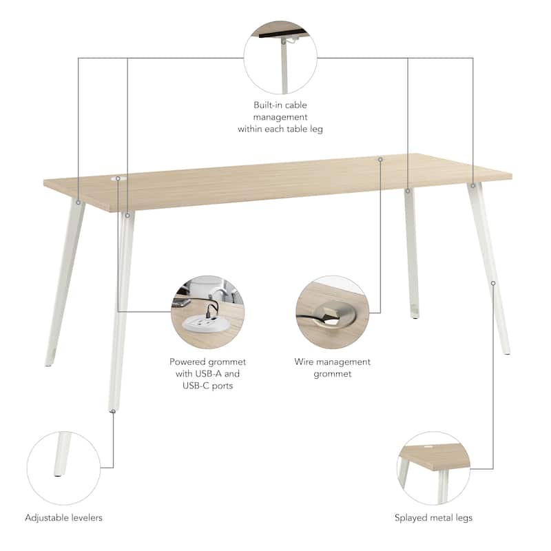 Bush Business Furniture Vista 72W Office Desk with Splayed Metal Legs