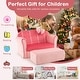 preview thumbnail 5 of 7, Gymax Kids Double Sofa Velvet Upholstered Sofa Couch w/Footstool &