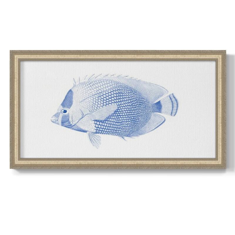 Blue & White Tropical Fish VI Premium Framed Canvas- Ready to Hang