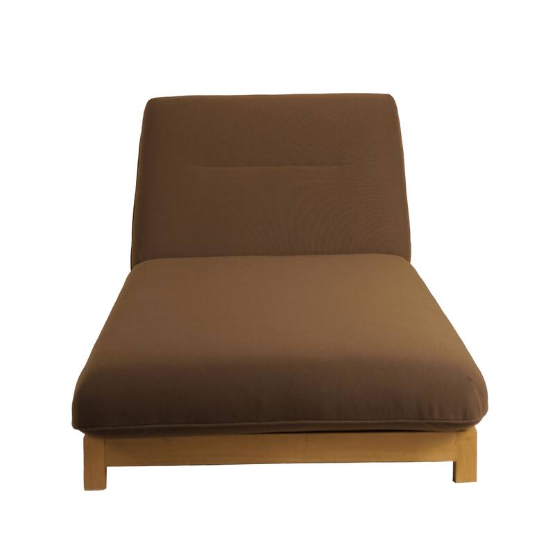 NADAAL STUDIOS Sorelle Outdoor Lounge Chair, Adjustable Backrest, Solid Teak Frame, Brown Olefin Fabric - Brown