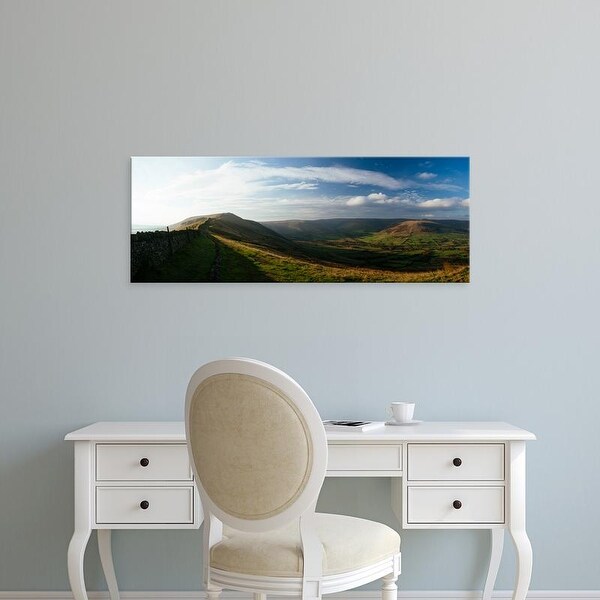 Easy Art Prints Panoramic Images's 'View of landscape from Mam Tor, Peak District, Derbyshire, England' Canvas Art
