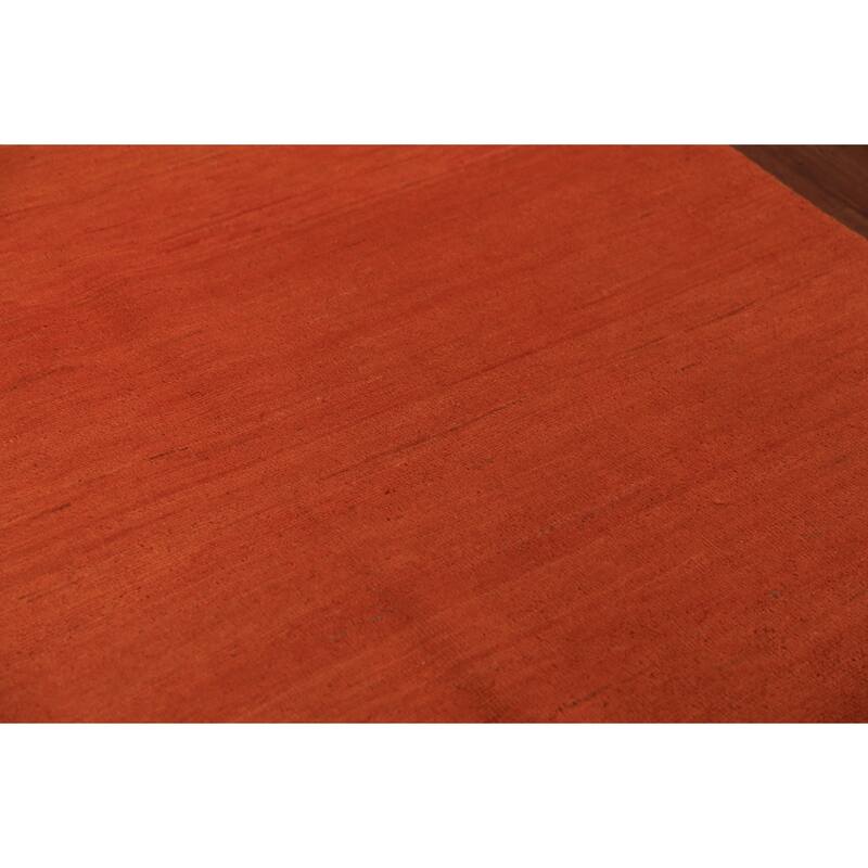 Orange Modern Gabbeh Oriental Area Rug Handmade Wool Carpet - 5'7" x 7'10"