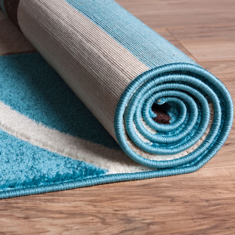 Well Woven Modern Geometric Arcs and Shapes Area Rug - 6'7" x 9'3"