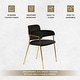 preview thumbnail 5 of 12, LeisureMod Axis Mid-Century Modern Upholstered Dining Chair with Curved Open-Back Design and Gold Steel Legs for Home & Kitchen