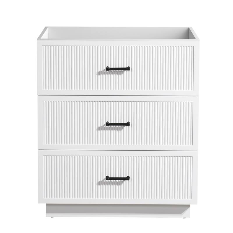 Modern Wall-Mounted Bathroom Sink Vanity, Durable MDF Board with Convenient Storage - 29in L