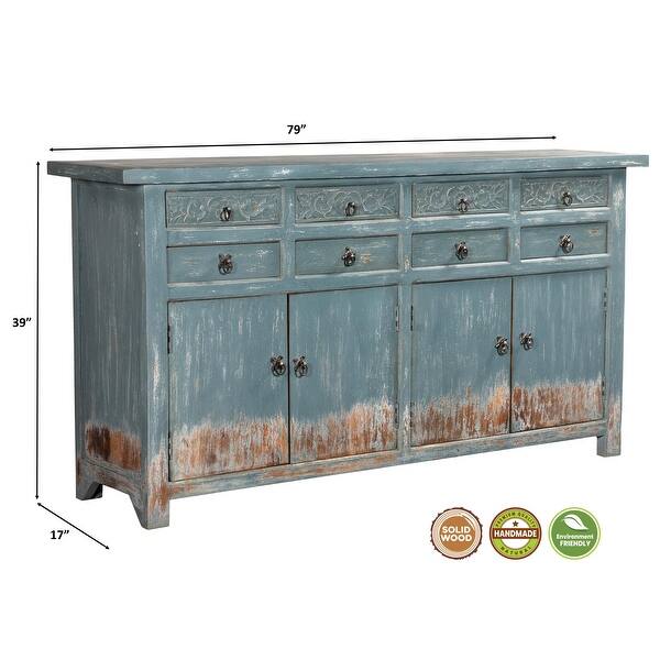 Aubrey 8-drawer 4-door Carved Wood Sideboard - Bed Bath & Beyond - 38921715