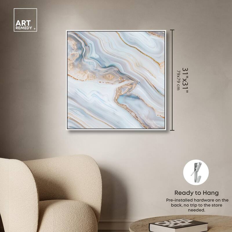 Icy Glitter Stone I Canvas by Art Remedy