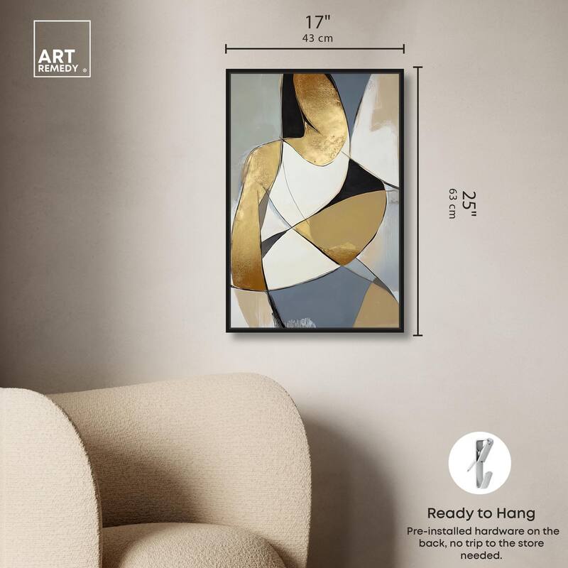 Gold Leaf Contours Canvas by Art Remedy