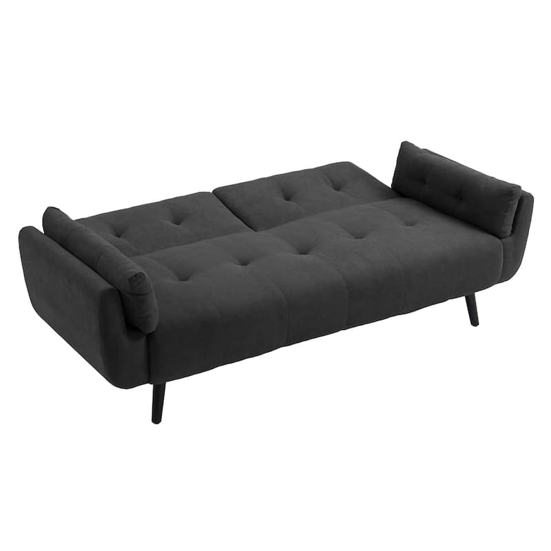 2Set Adjustable Backrest Convertible Futon Sleeper Couch