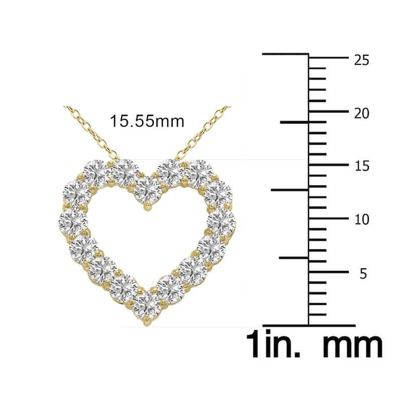 Marquee 1 Carat TW Lab Grown Diamond Heart Shape Pendant in 14K Yellow Gold