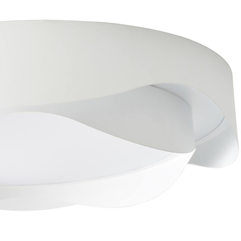 1-Light Dimmable Lotus Shape LED Flush Mount Lighting - 19.7"D×19.7"W×4.3"H