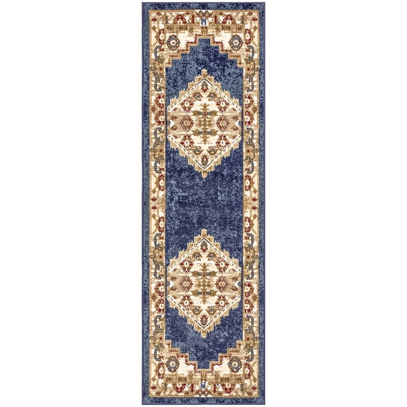 Cimu Power Loomed Distressed Traditional Durable Area Rug By HomeRoots - 90' X '27' X '0.5