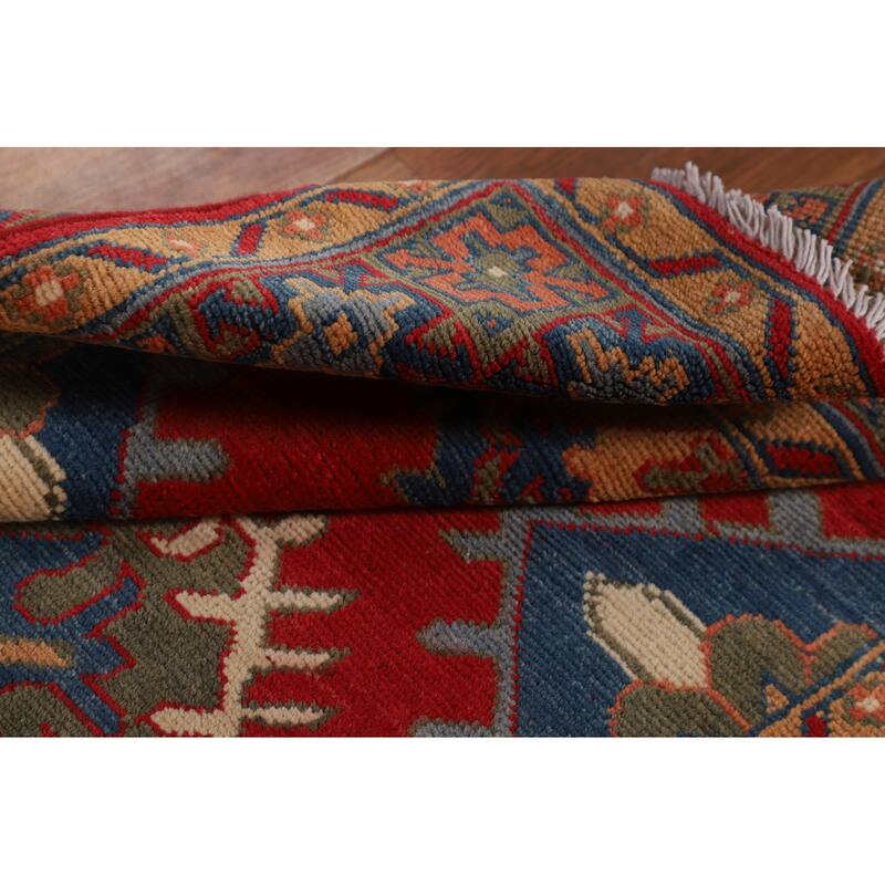 Red Kazak Accent Rug Hand-Knotted Wool Carpet - 3'4" x 5'1"