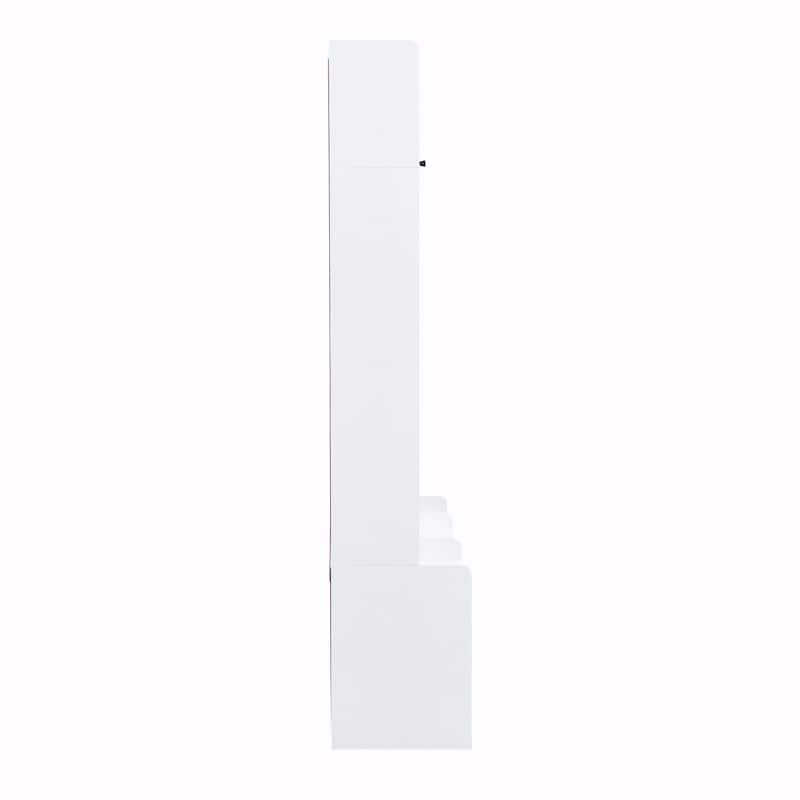 79.1'' Wide Modern Hall Tree with 8 Cubbies, 7 Coat Hooks & Adjustable Shelf