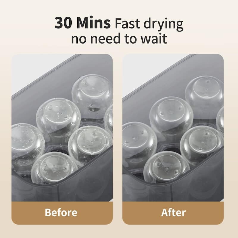 4-in-1 Electric Baby Bottle Sterilizer Dryer LED Touch Screen 6 bottles Multi-Function - 13 inch