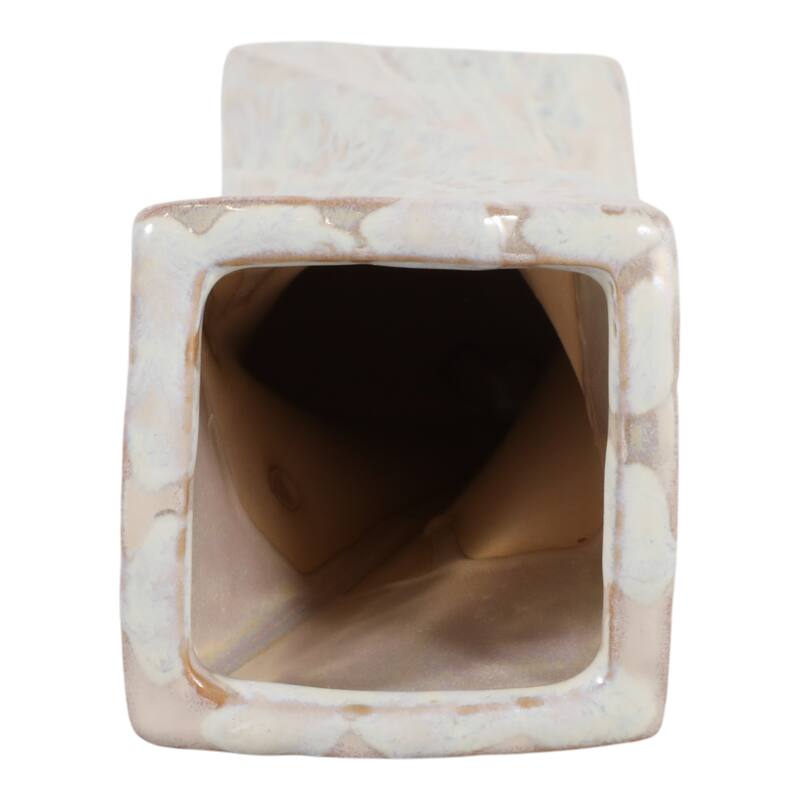 Decorative Vase - Ivory Ceramic Twist Design