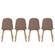 preview thumbnail 44 of 71, Set of 4 Plastic Dining Side Chair Wood For Event Kitchen Office Event Garden Patio Cafe Indoor Outdoor Brown
