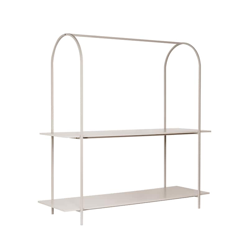 Metal Shelf with 2 Shelves and Rod - 78.8"L x 25.6"W x 78.8"H