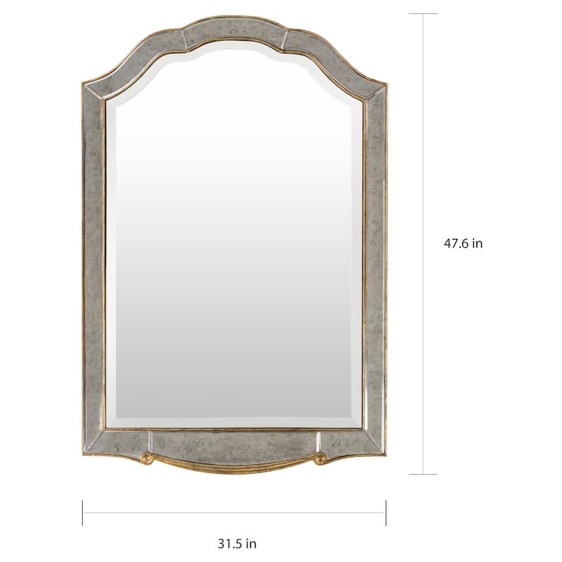 Livabliss Hector Elegant Antique Accented Arched Wall Mirror - 31.5" x 47.6"