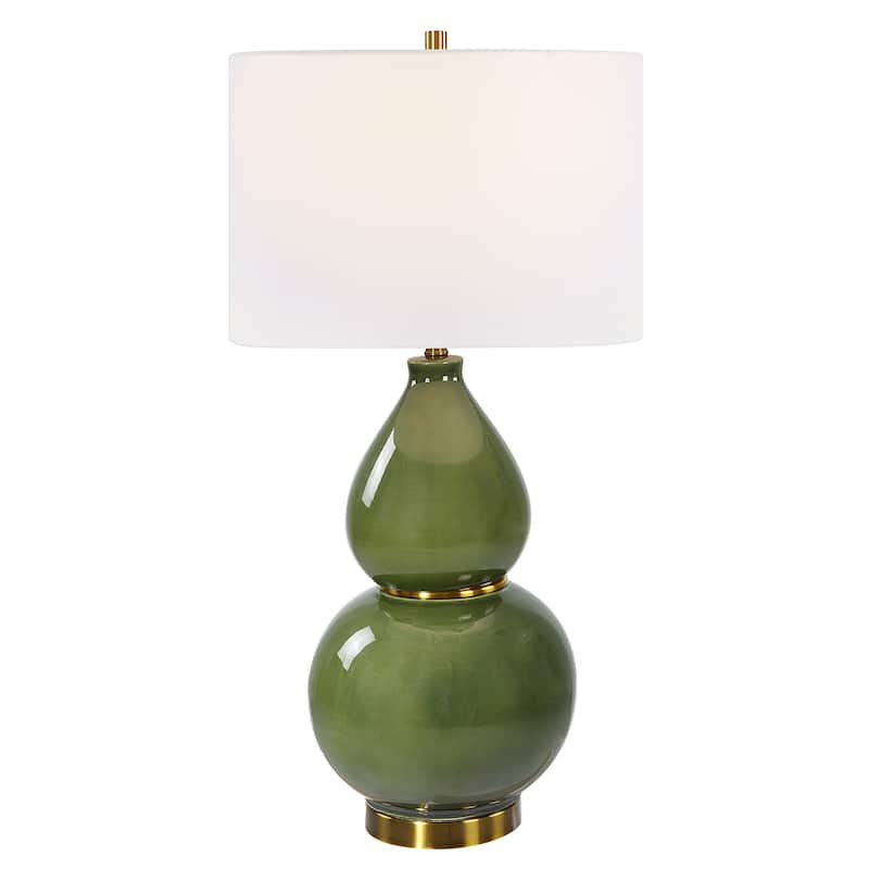Uttermost Gourd Green Table Lamp - 31"H,   Shade 10"H x 15"Dia.