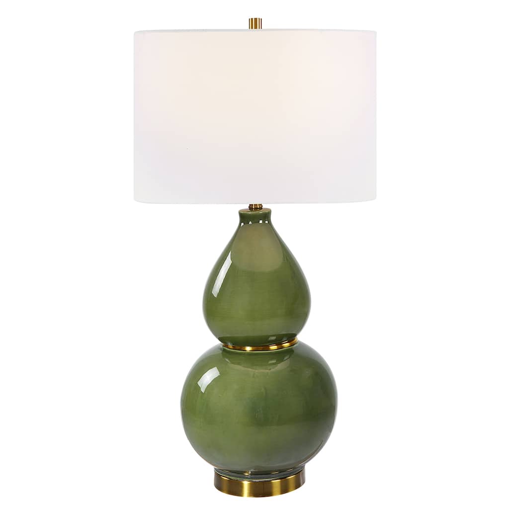 Uttermost Gourd Green Table Lamp - 31"H,   Shade 10"H x 15"Dia.