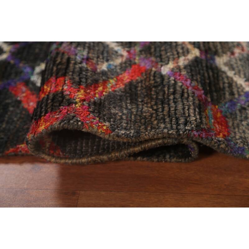 Trellis Abstract Persian Area Rug Hand-Knotted Wool Carpet - 5'8" x 8'6"