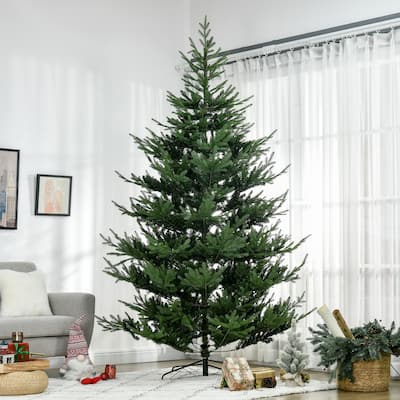 HOMCOM 9 ft. Artificial Unlit Christmas Tree with Stand - 8.85 ft