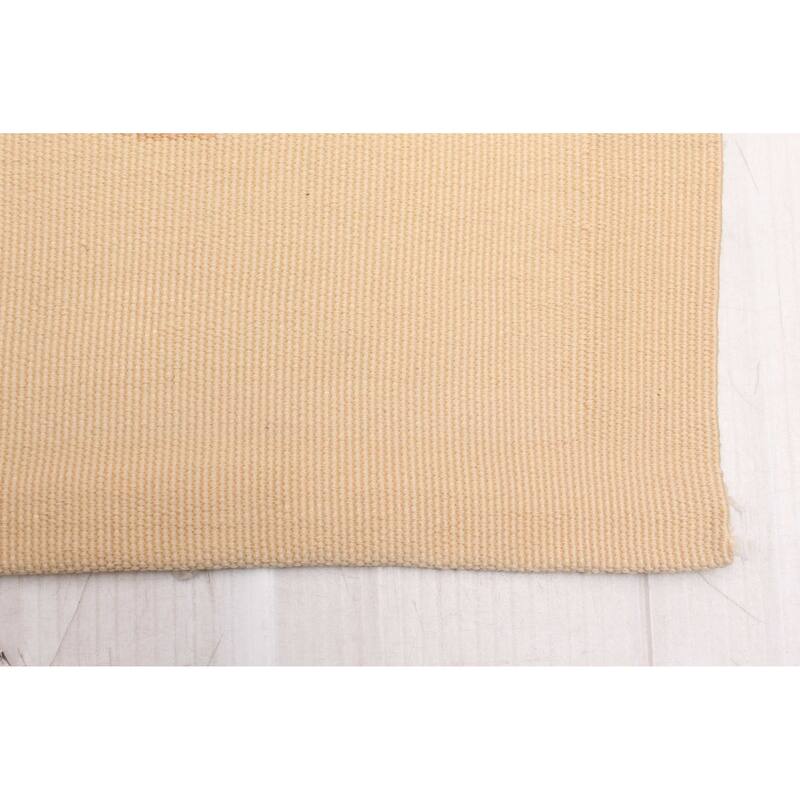 ECARPETGALLERY Flat-Weave Dynasty Beige Wool Tapestry Kilim - 9'9 x 13'1