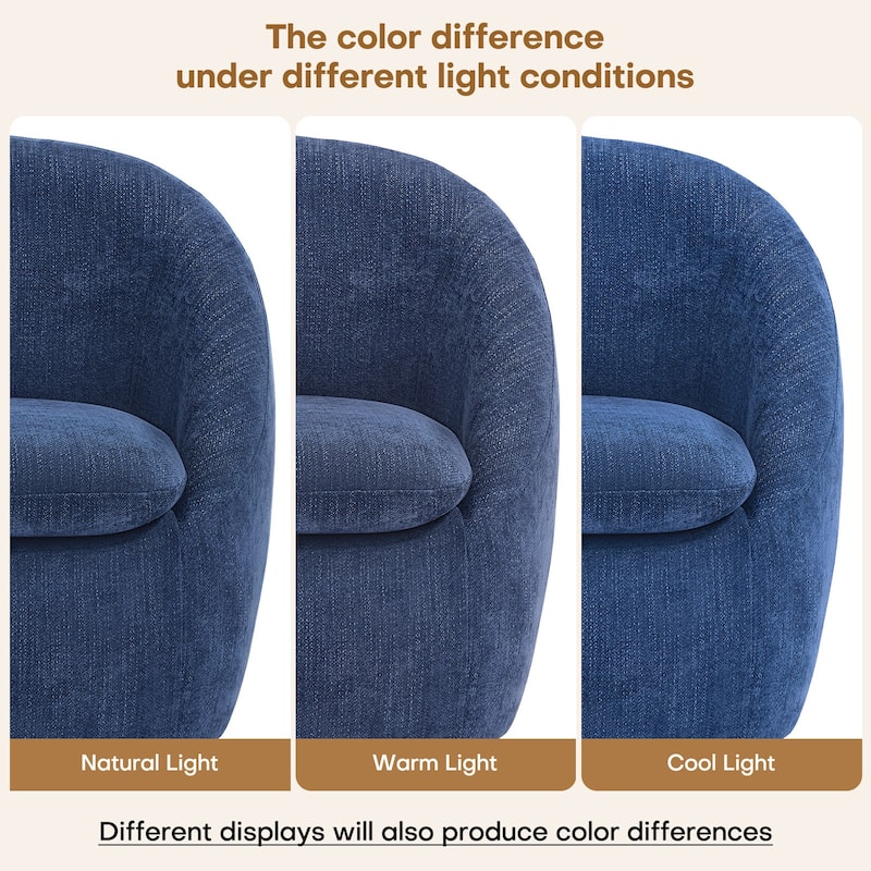 360° Swivel Chenille Upholstered Barrel Accent Chair Armchair - 30.3"W x 28.7"D x 29.5"H