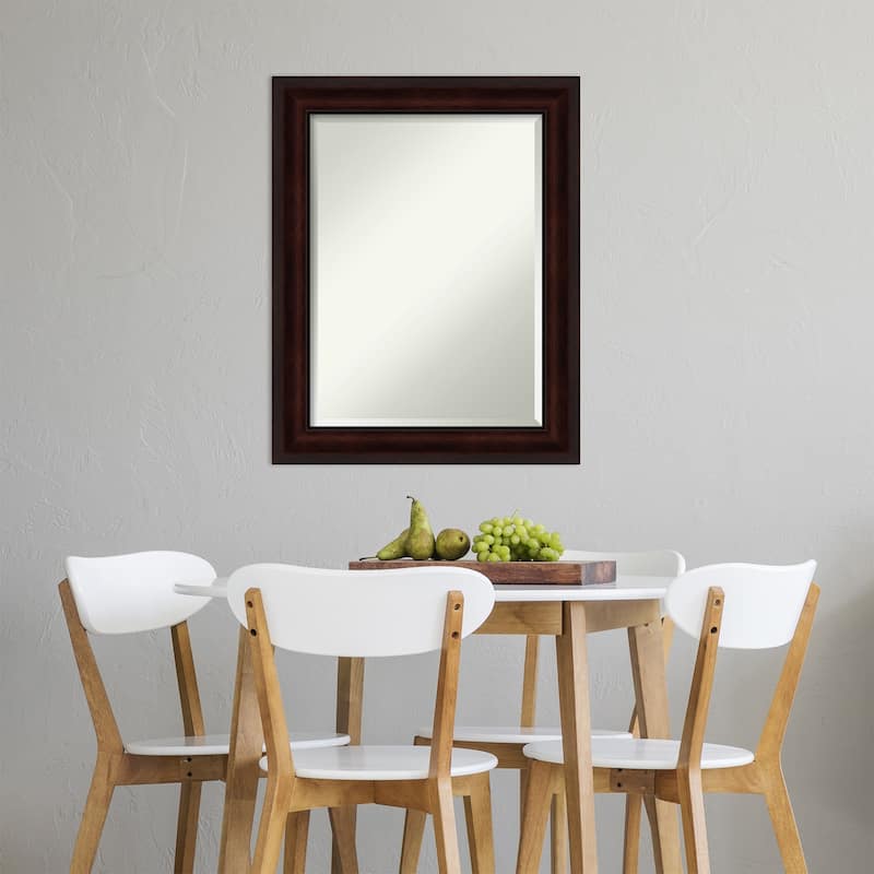 Beveled Wall Mirror - Coffee Bean Brown Frame - Coffee Bean Brown