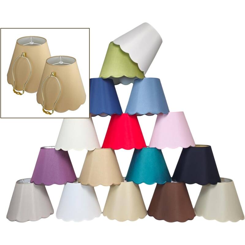 Royal Designs Scallop Empire Lamp Shade Set of 2 - 7 x 13 x 10