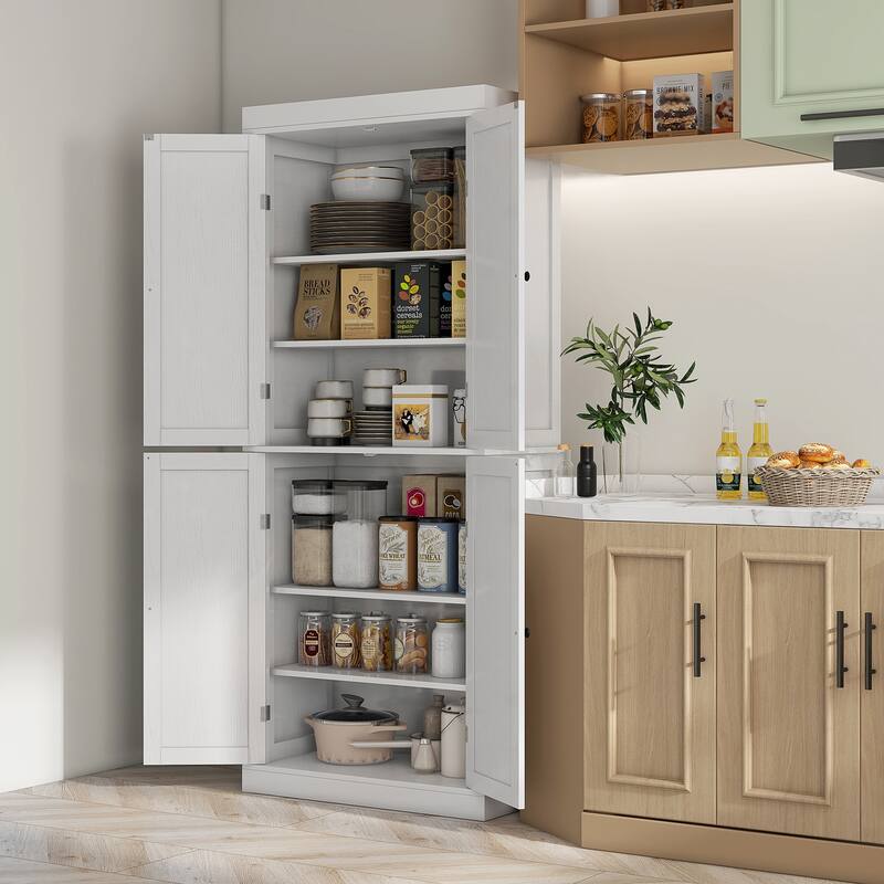 72.5" Freestanding Kitchen Pantry Cabinet