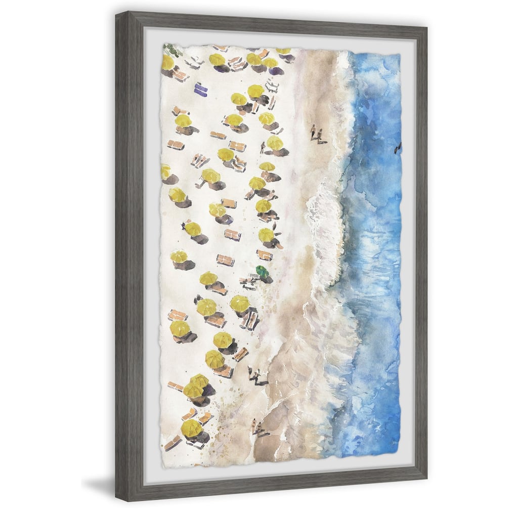 Rustic Sunshade Painting Print - Yellow Framed Wall Art Decor for Home