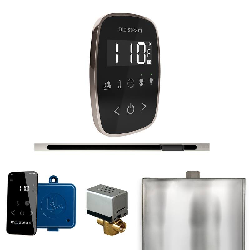 Mr Steam BFL Butler Flex Linear Package Steam Shower Control Package - Black / Polished Nickel