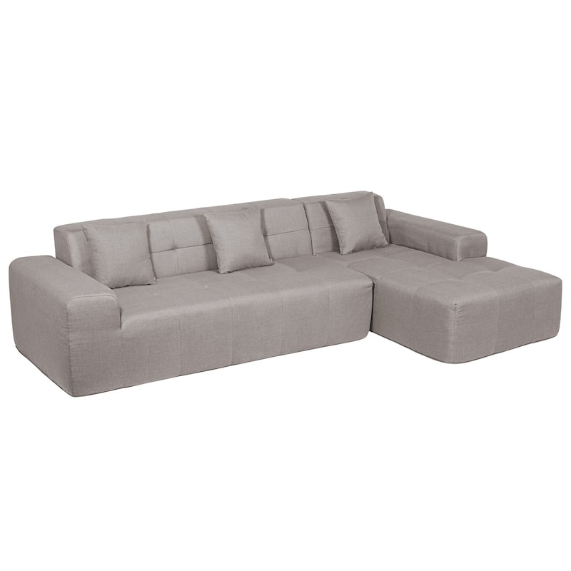 Outdoor Modern Sectional Sofa with L-Shape Chaise, Minimalist Modular Couch, No Assembly Required