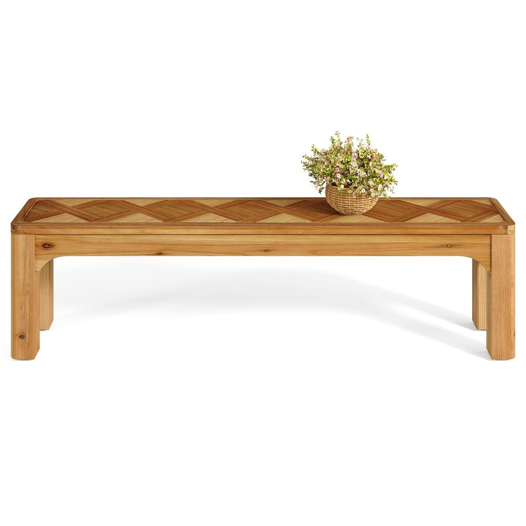 63" Long Entryway Bench, Solid Wood Shoe Bench with Tabletop