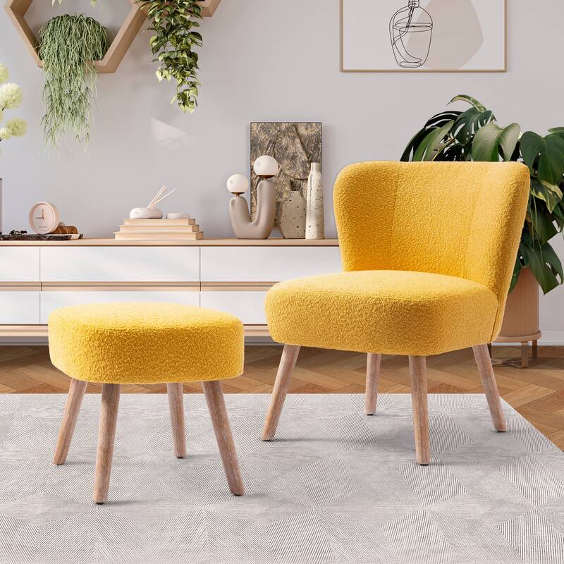 Boucle Polyester Upholstered Living Room Set - Stain Resistant (2-Piece Set)