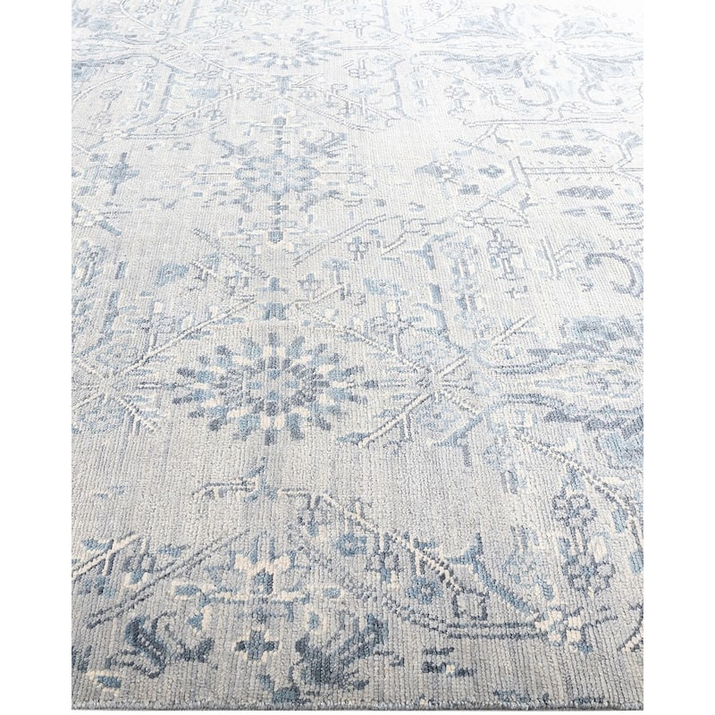 Modern One-of-a-Kind Handmade Area Rug - Gray, 7' 10" x 10' 0" - 7' 10" x 10' 0"