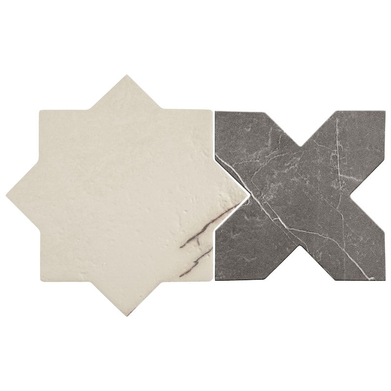 Merola Tile Istanbul Star Day with Night Cross 6" x 12" Porcelain Floor and Wall Tile - Case (32 Tiles)