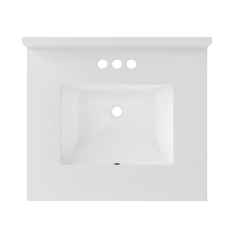 CRAFT + MAIN QZ25224R 25" Quartz Vanity Top with Backsplash and