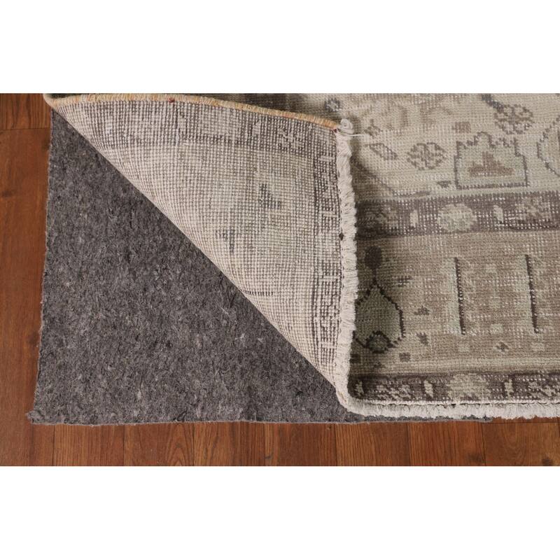 Distressed Tabriz Persian Antique Area Rug Hand-Knotted Wool Carpet - 6'5"x 9'9"