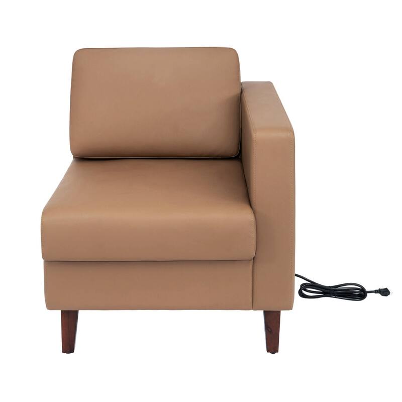Commercial Modular Right Arm Chair with AC/USB/USB-C Chargers - 28.25"W x 31.5"D x 31.75"H