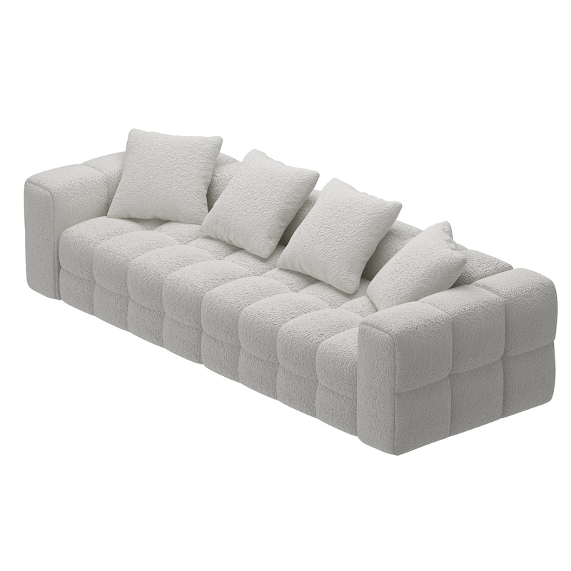 100.8" Teddy Velvet Sofa CouchModern Loveseat/Sofa/Couch with Armrest