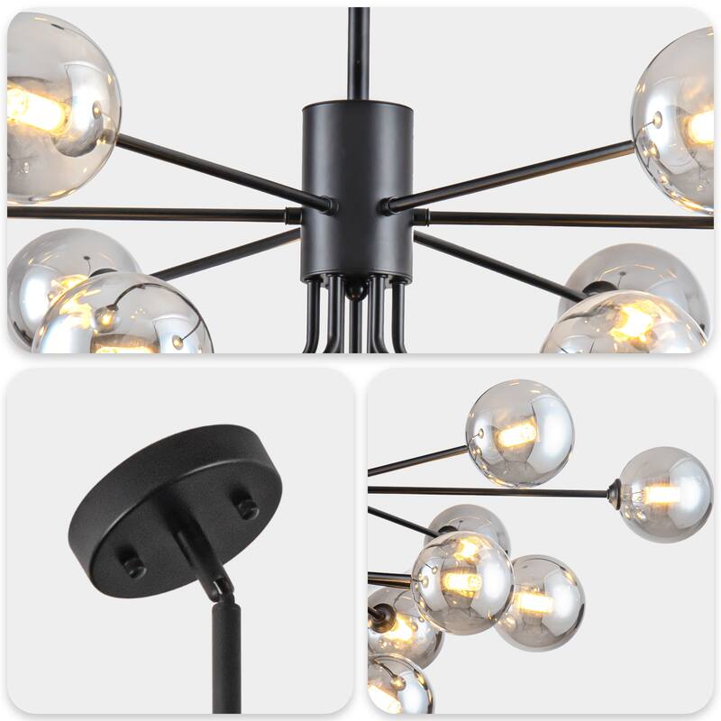 Sputnik Ceiling Light Fixture Sputnik Chandeliers Dimmable Modern Linear Chandelier - 15-Light